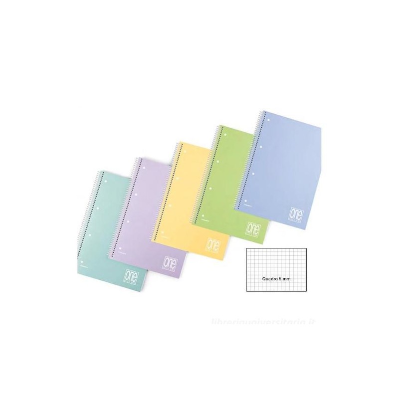 BLASETTI - Maxi Quaderno Spiralato ONE COLOR PASTEL Rig.5M 80 fogli 4 fori 7036