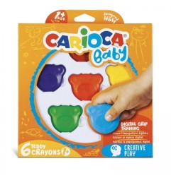 1 - PASTELLI CARIOCA BABY TEDDY CRAYON -6pz 42956