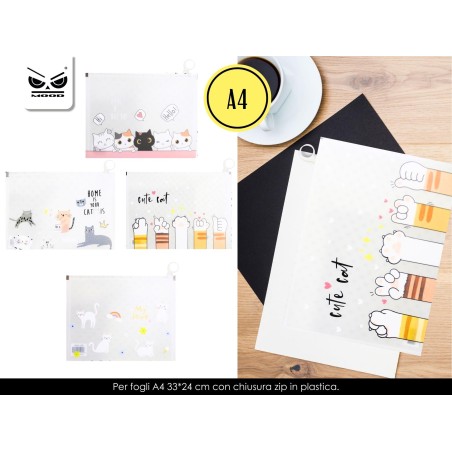 1 - MOOD BUSTA TRASP. GATTINI mis.L -12pz ST7099