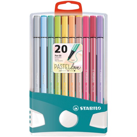 1 - STABILO PEN 68 ASTUCCIO -20 COL. PASTEL PARADE BE6820-0311