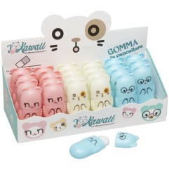 1 - BLUEKOVER EXPO GOMME CON CUSTODIA ANIMALETTI 24pz. KAWAII BK-GOMMA