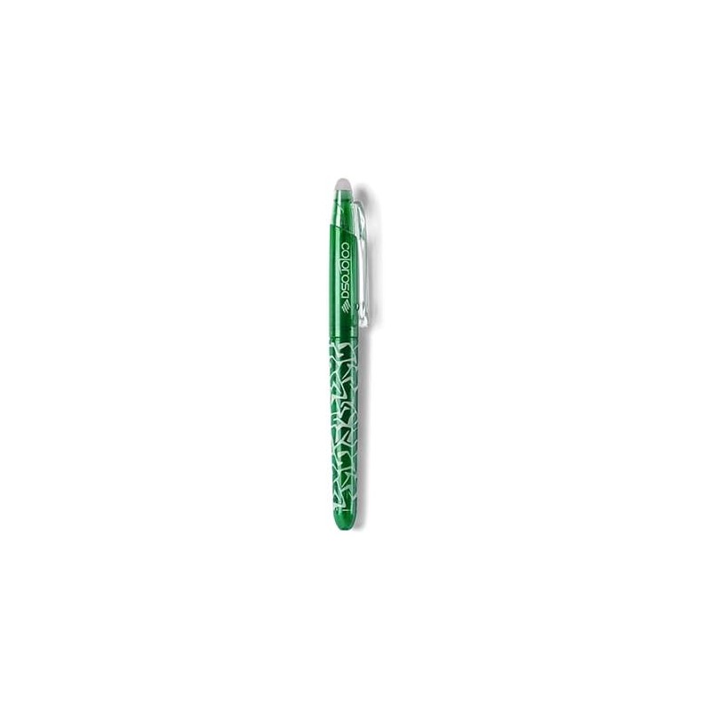 COLOROSA Biro cancellabile 12 penne punta media verde doppia gomma 360095.V