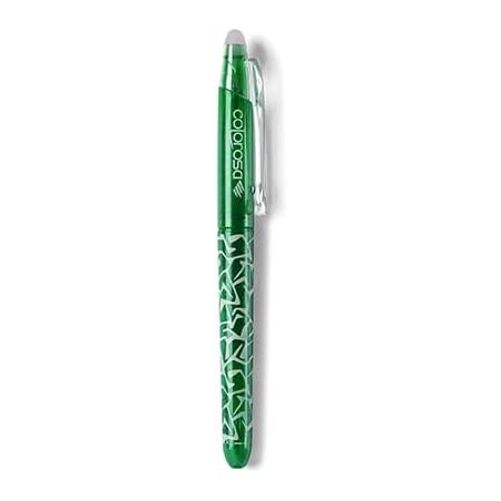 COLOROSA Biro cancellabile 12 penne punta media verde doppia gomma 360095.V