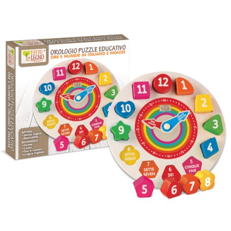 1 - TEOREMA FATTO DI LEGNO - OROLOGIO PUZZLE EDUCATIVO 40545
