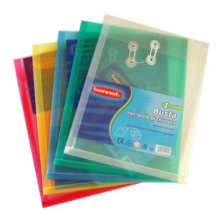 1 - BUSTA P/DOCUM. C/LACCIO E SOFFIETTO 5COL.ASS. 9700270