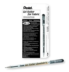 Pentel BN15 penna roller gel per tessuti punta 0.5 mm nera 12 Pz