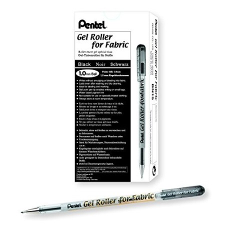 Pentel BN15 penna roller gel per tessuti punta 0.5 mm nera 12 Pz