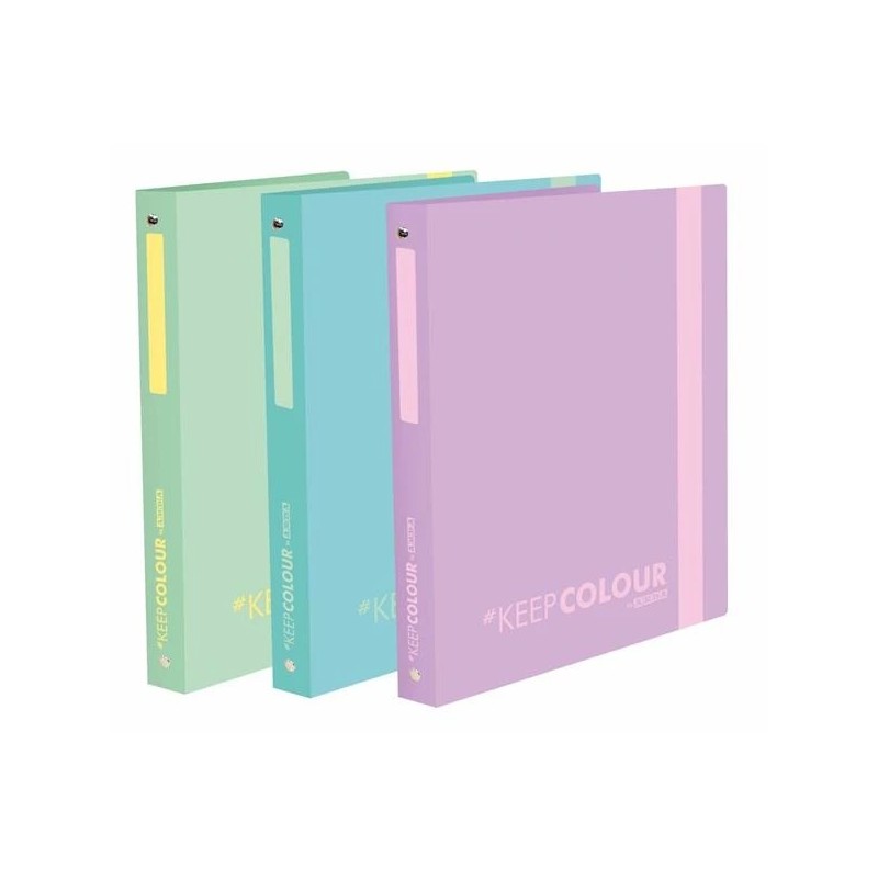 ARDA Raccoglitore 4 Anelli Orna KeepColour Pastel - A4 22x30, Dorso 30 mm, Colori Pastello Assortiti 0280KCP