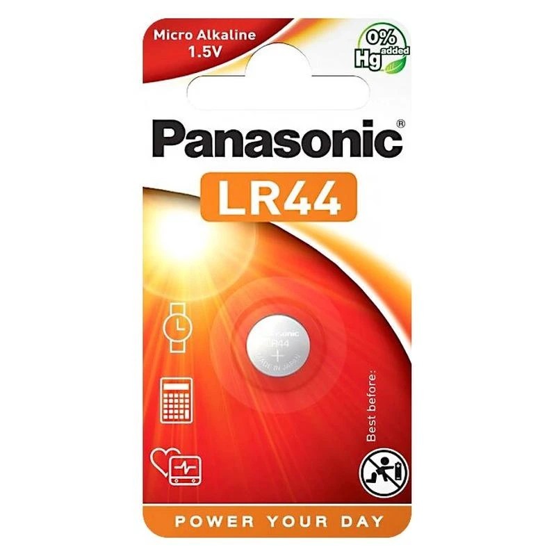 Batteria a Bottone Alcalina Panasonic LR44 - 1,5V - BLISTER 1PZ