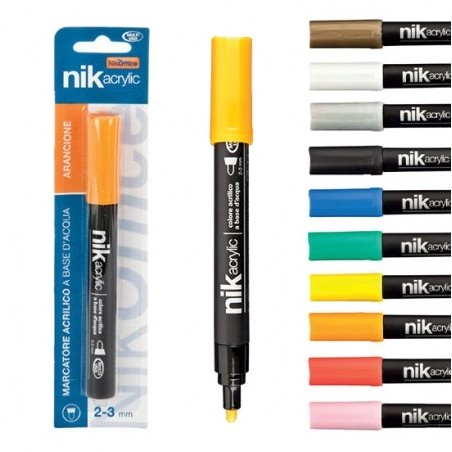 Marcatore a base d'acqua Pennarello punta fine 0,5MM acrilico colore bianco 20/163