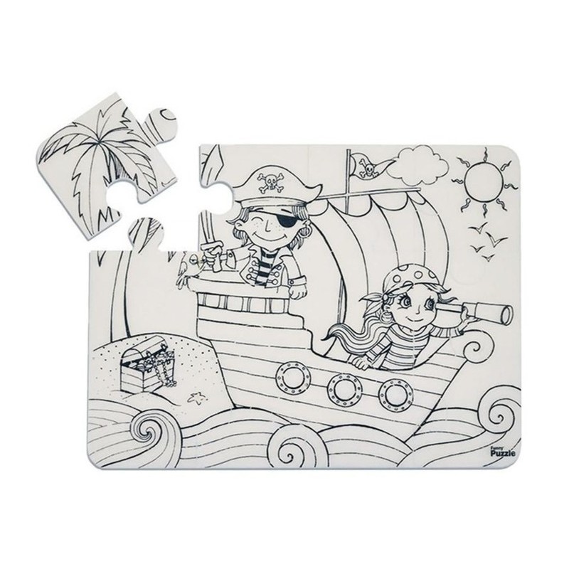 Funny Mat PUZZLE in polipropilene riutilizzabile stampata cm.30X40 -PIRATI- 3153