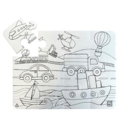 Funny Mat PUZZLE in polipropilene riutilizzabile stampata cm.30X40 -MACCHININE- 3152