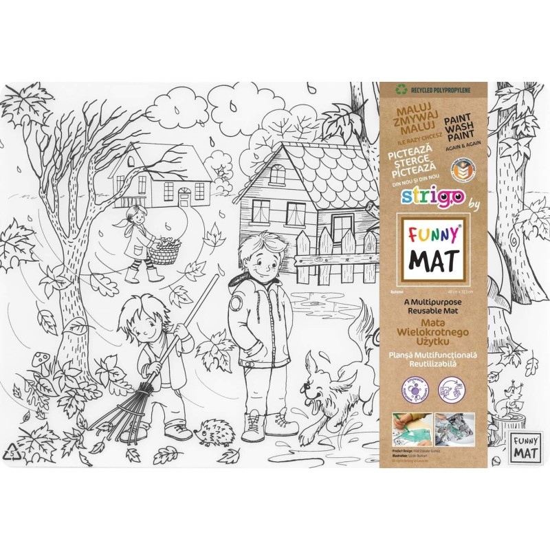 Funny Mat Tovaglietta in polipropilene riciclato riutilizzabile stampata cm.48x33,5 -AUTUNNO- 1068
