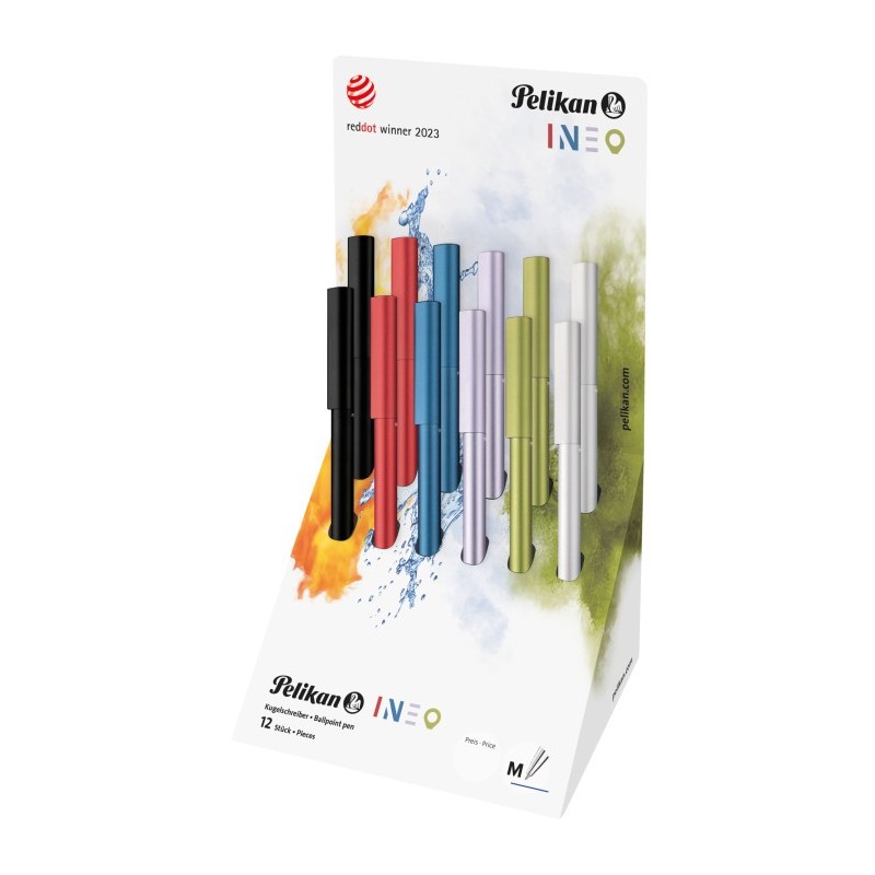 Espositore da 12 Penne a Sfera Pelikan Ineo Elements, Colori Assortiti 606929