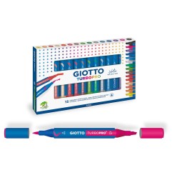 Giotto Turbo Pro Pennarelli Doppia Punta Punta Fine e Maxi 15 Colori F427800