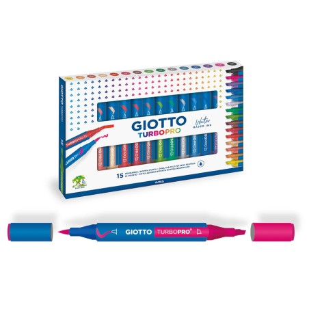 Giotto Turbo Pro Pennarelli Doppia Punta Punta Fine e Maxi 15 Colori F427800