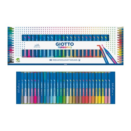 Giotto Turbo Pro Pennarelli Doppia Punta Punta Fine e Maxi 30 Colori F427900