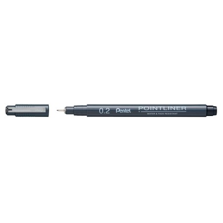 Pentel POINTLINER S209-2A fineliner nero punta 0,2 mm 12 pz