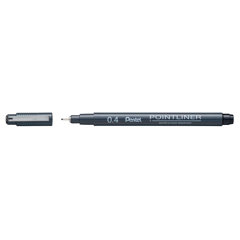 Pentel Pointliner S20P-4A fineliner nero punta 0,4 mm 12 Pz
