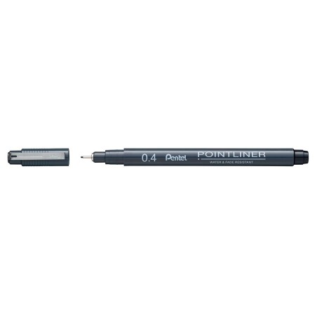 Pentel Pointliner S20P-4A fineliner nero punta 0,4 mm 12 Pz
