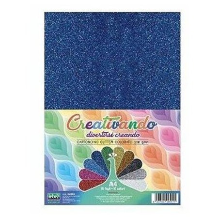 Cartoncino Glitter Colorato A4 230 g/m² - Confezione da 10 Fogli - 80955