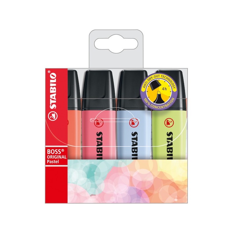 Stabilo Boss Original Pastel 4 evidenziatori colori pastello 70/4-3