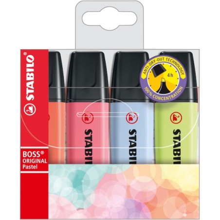 Stabilo Boss Original Pastel 4 evidenziatori colori pastello 70/4-3