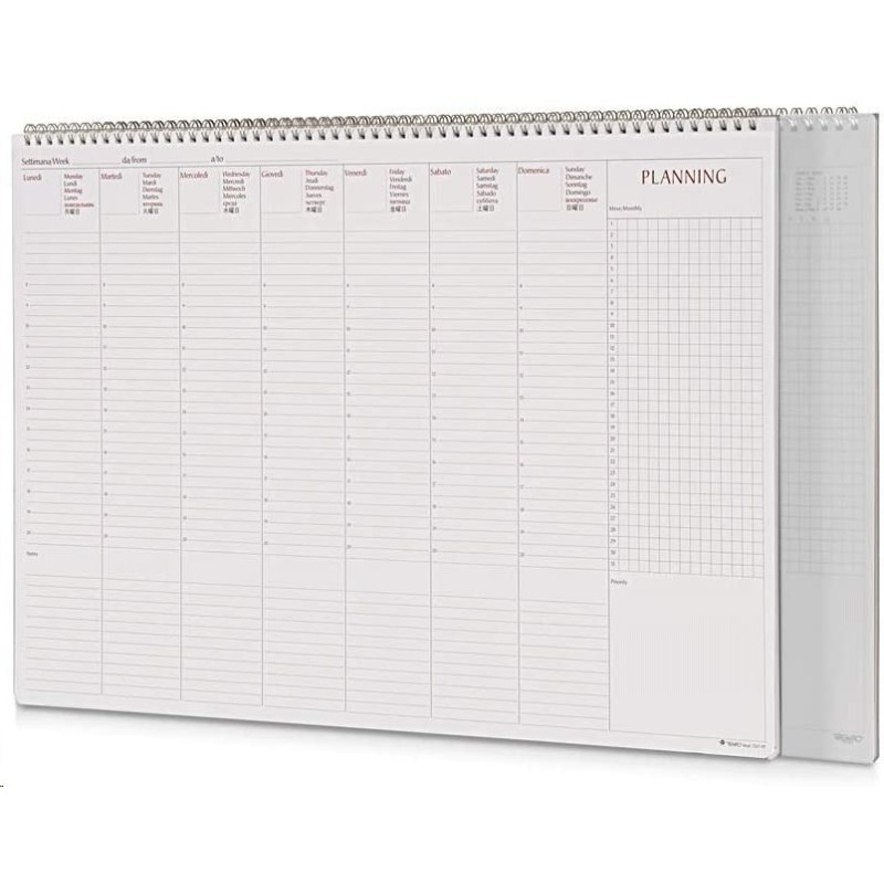InTempo SOTTOMANO Settimanale da Tavolo Spiralato 35x25 cm - 7767PP