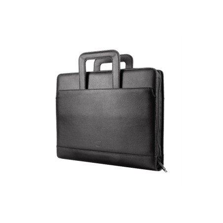 PORTABLOCCO OFFICE A DOPPIA MANIGLIA ZIP E ANELLI ECOPELLE NERO 8250OF34