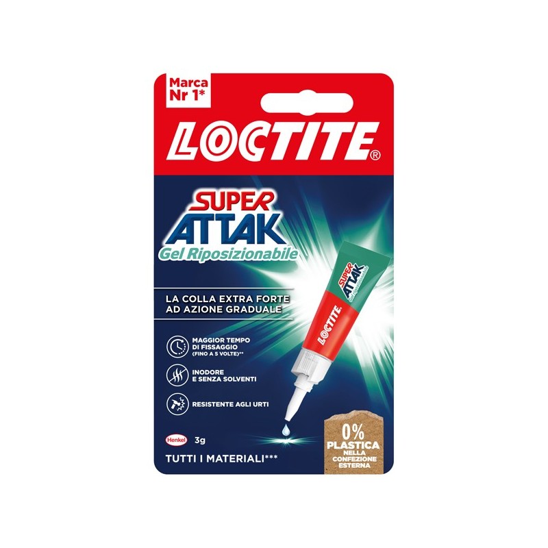 LOCTITE Super Attak Gel Riposizionabile Colla Istantanea Universale 3 Gr 2972228