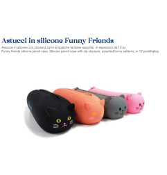 BLUEKOVER EXPO ASTUCCI SILICONE FUNNY FRIENDS -12pz. KAWAII PP-30BL