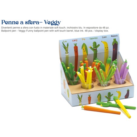 BLUEKOVER EXPO PENNE BLU FORMA VEGETALI -48pz. KAWAII VEG1