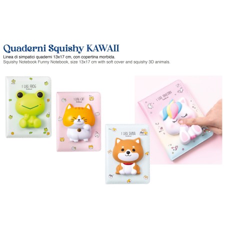 BLUEKOVER QUADERNO 13X17 C/COP. MORBIDA ANIMALETTI 3D -KAWAII LZ-1317