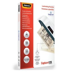Fellowes Capture Pouches Plastificazione Lucida A4 125 Micron 100 Pezzi 5307407