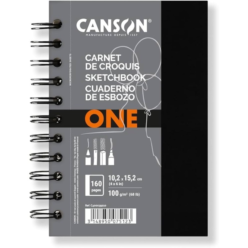 CANSON ART BOOK ONE SPIRAL 10,2X15,2 100gr. 80FG C400039210