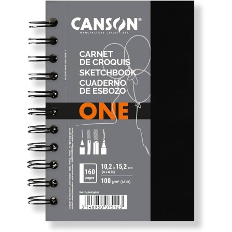 CANSON ART BOOK ONE SPIRAL 10,2X15,2 100gr. 80FG C400039210