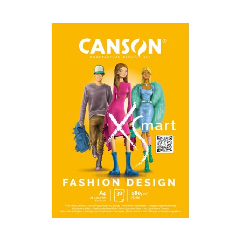 CANSON BLOCCO XSMART FASHION DESIGN A4 180gr. 30FG C32250P000