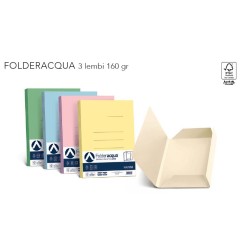Cartellina 3 Lembi Folderacqua Favini 160g Verde Chiaro Formato A4 -50pz A50P034