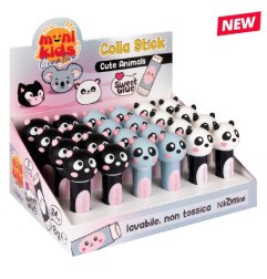 Colla Stick Cute Animals 8 gr espositore 24 Pz in due colori assortiti 22/135