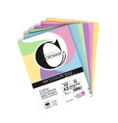 Carta Colorata Cromatica CWR 160g/m² A3 100 Fogli in 5 Colori Tenui Assortiti 12305/100