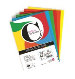Carta Colorata Cromatica CWR 80g/m² A3 250 Fogli in 5 Colori Forti Assortiti 12301/250