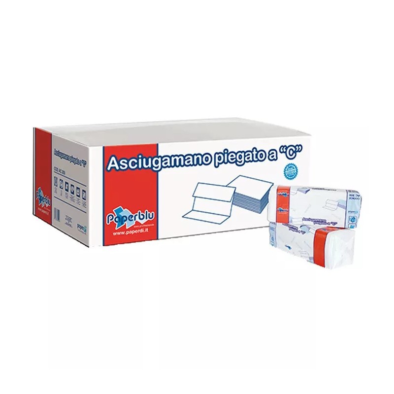 PAPERBLU Asciugamani Piegati a C Pura Cellulosa 150 Fogli