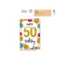 Cromo Biglietti Buon Compleanno 50 anni multicolor 6pz NU9029