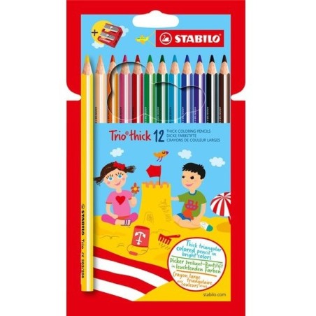 STABILO Trio Thick Maxi Matite pastello Colorate 12 Pz 203/2-12