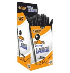 BIC BIC Cristal Large Penna a Sfera Nera 1,6 mm Confezione da 50 880648