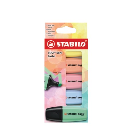 Stabilo Boss Mini Pastel 5 evidenziatori tascabili colori pastello 07/5-2-02