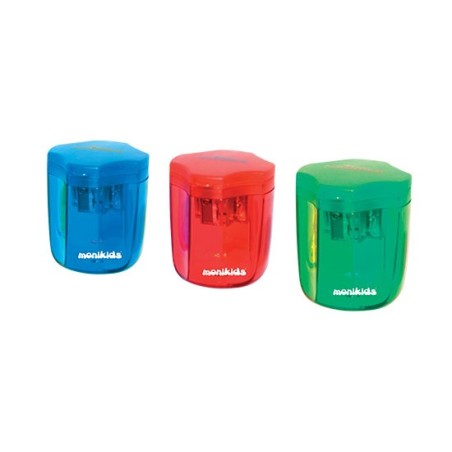 MONIKIDS Temperamatite a 3 Fori con Serbatoio e Coperchio 24 Pezzi 12/037