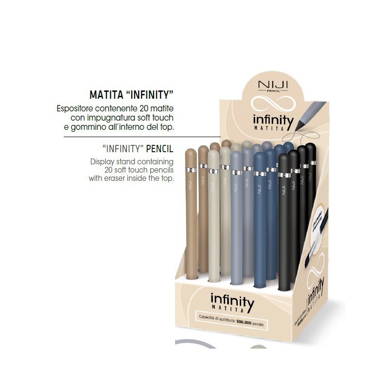 MATITA INFINITA -20pz SOFT TOUCH C/GOMMA LEBEZ 81517