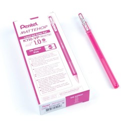 Pentel Mattehop K110-VPX roller gel effetto opaco punta 1,0 mm rosa 12 pz