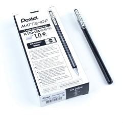 Pentel Mattehop K110-VAX roller gel effetto opaco 1,0 mm nero 12 Pz